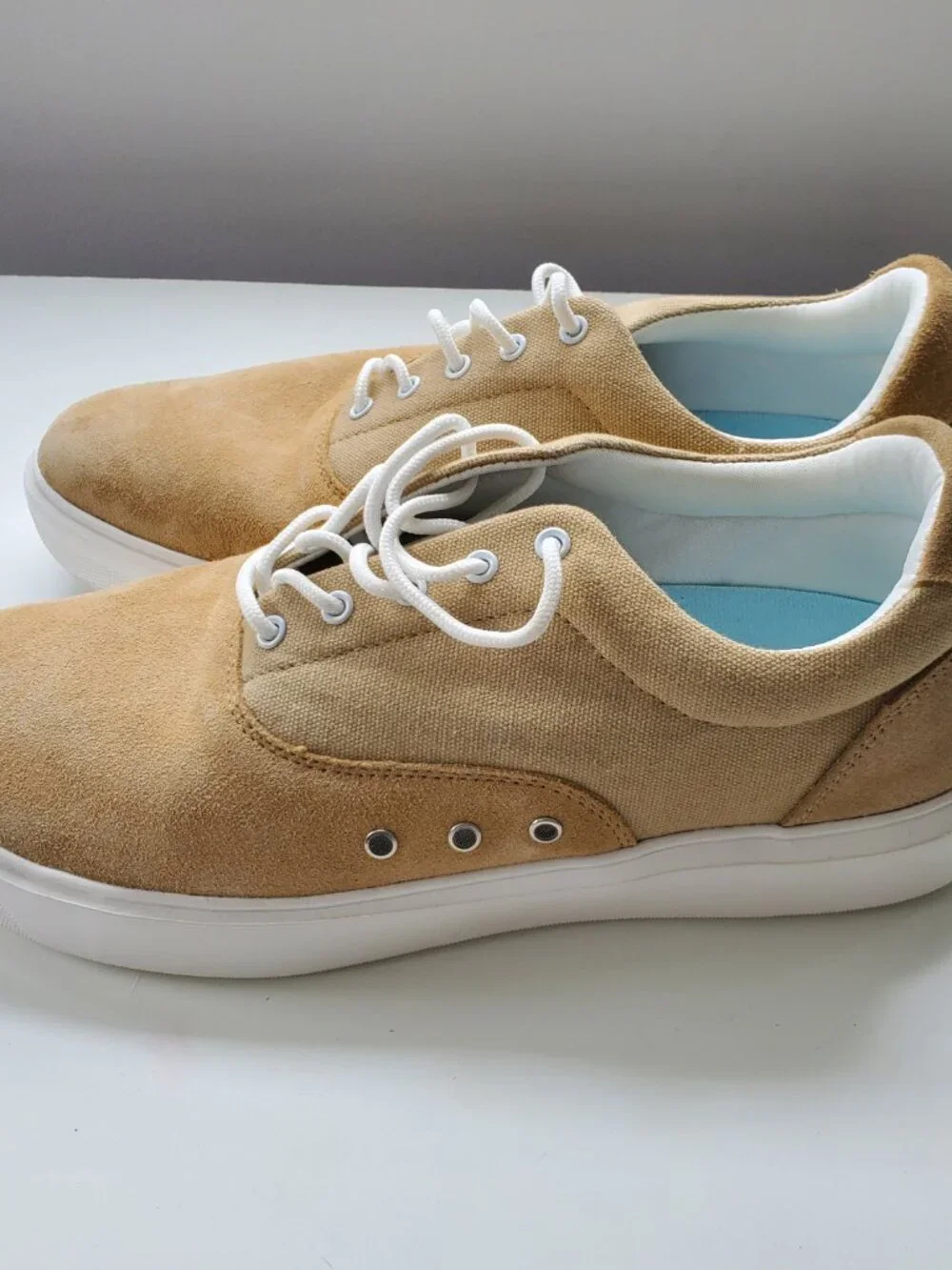 OrthoComfoot Men's Fashion Sneakers with Arch Support Size 12 Camel Color
